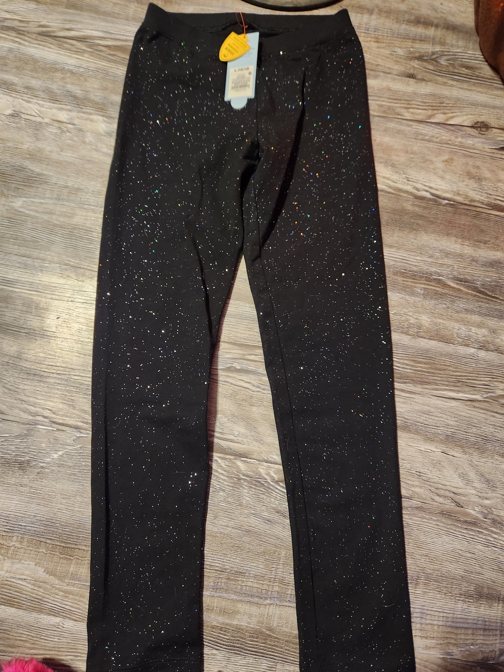 Cat & Jack Black Skinny Leggings with Multicolor Sparkle
